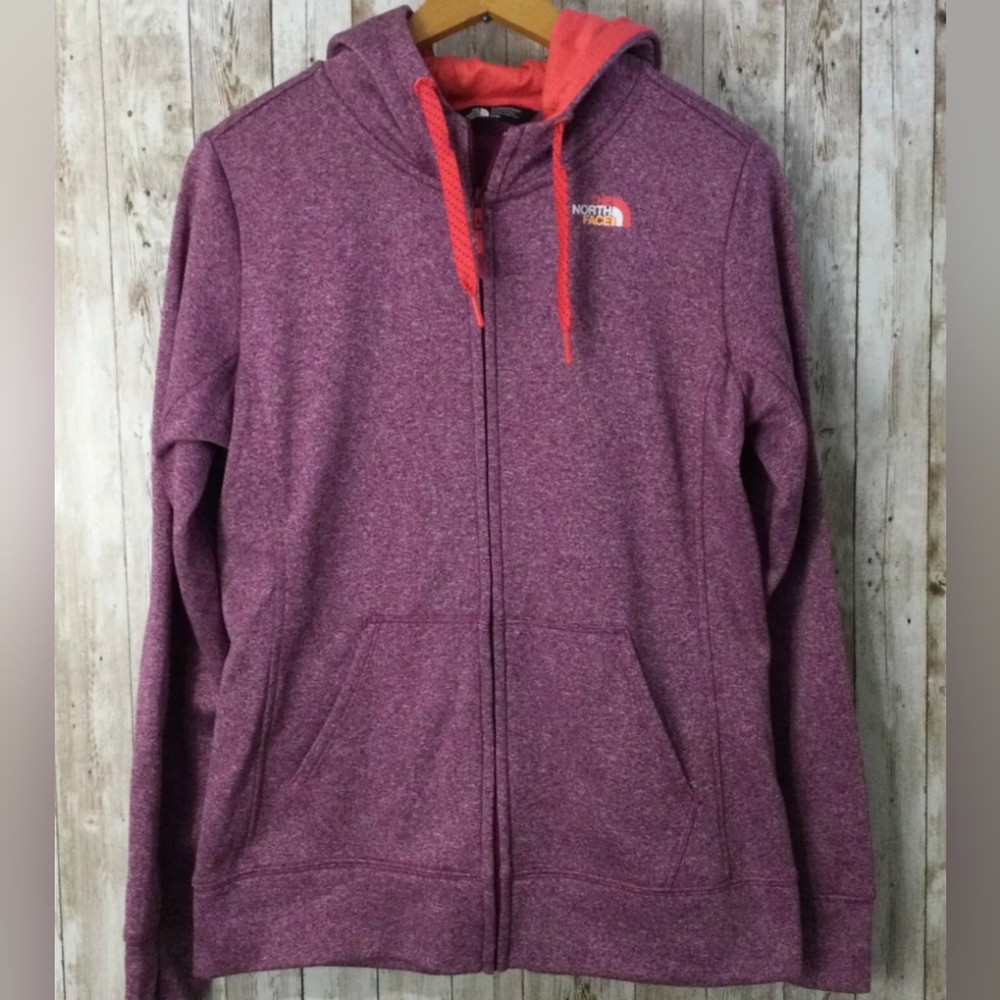 The North Face Women's Purple Zip Up Hooded Sweatshirt  Size L Like New
